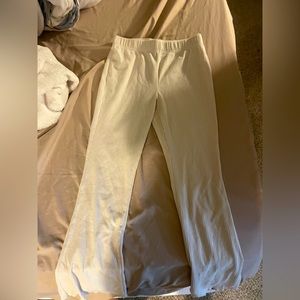white flair pants